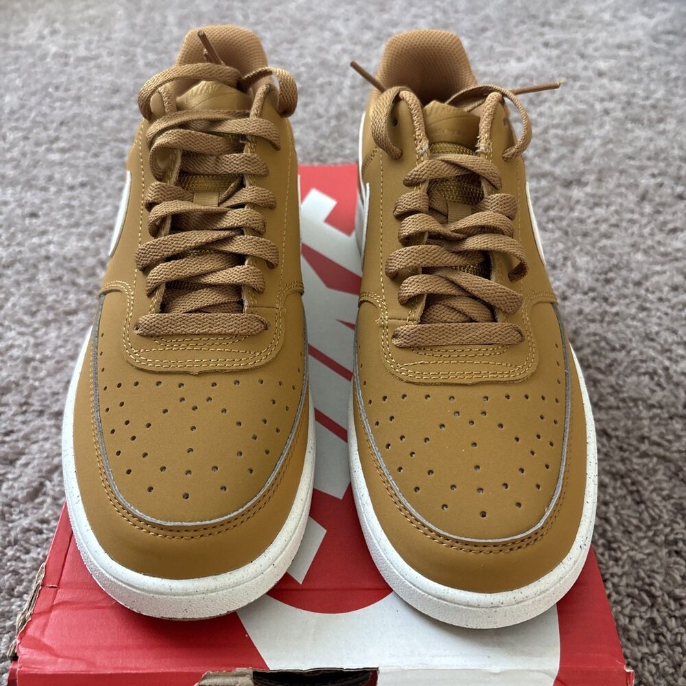 Nike Court Vision Lo V2 NBK Men Size 9 Wheat Sail Brown Low Top HV8139-700 New